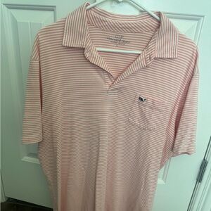 Vineyard Vines Men's Light Pink Striped Polo